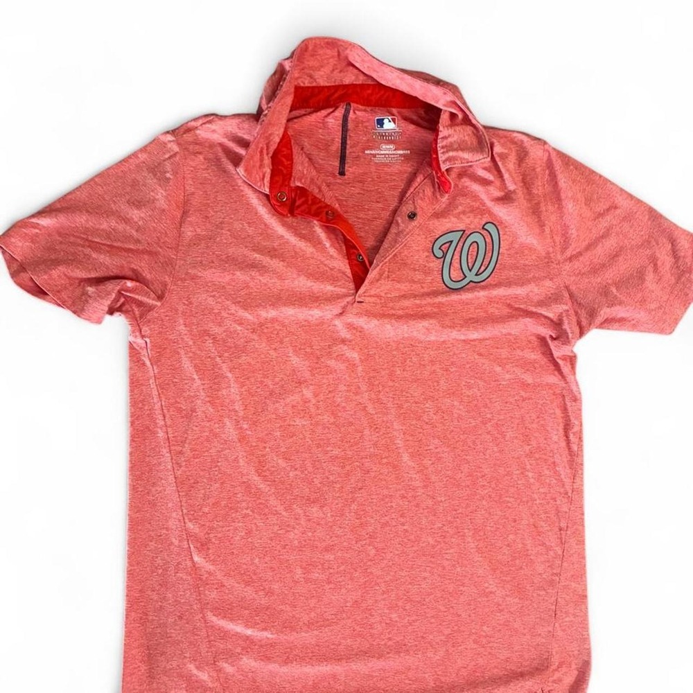 NWOT MLB Washington Nationals Heather red polo shirt. Men's size Medium